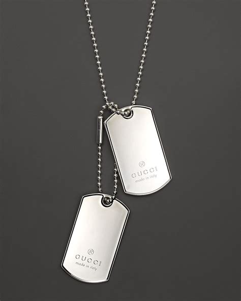 gucci sterling silver dog tags|gucci silver dog tag necklace.